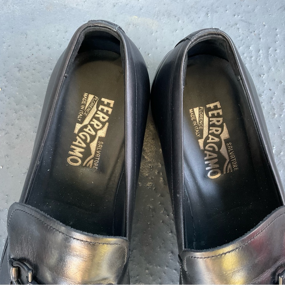 Salvatore Ferragamo Leather Loafers- Black size 12 - Picture 9 of 12
